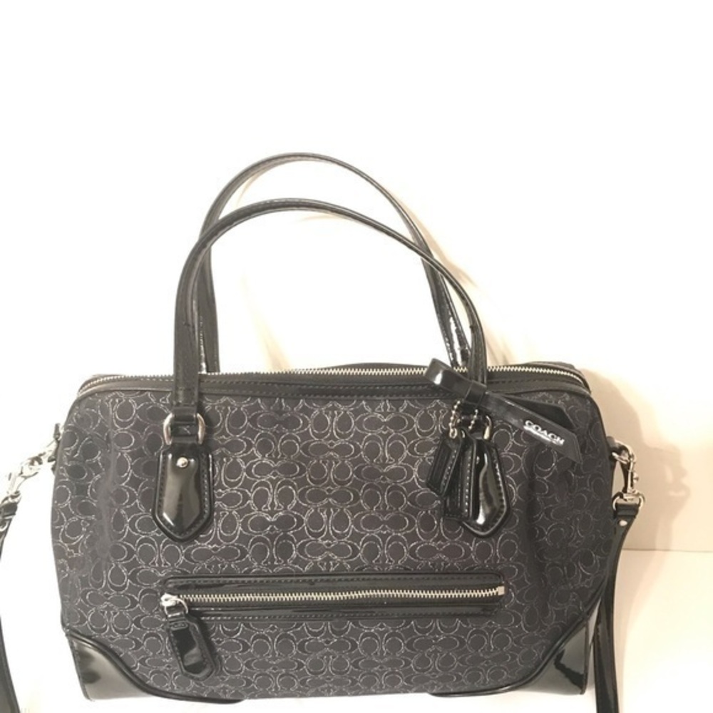 COACH 👛 silver black lurex satchel